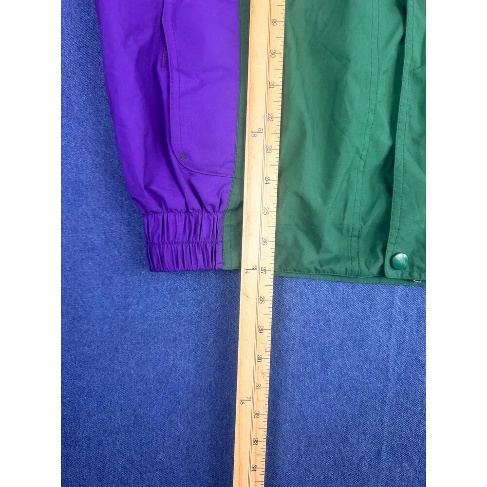 Vintage British Open Golf Jacket Large Green Purple Colorblock Windbreaker